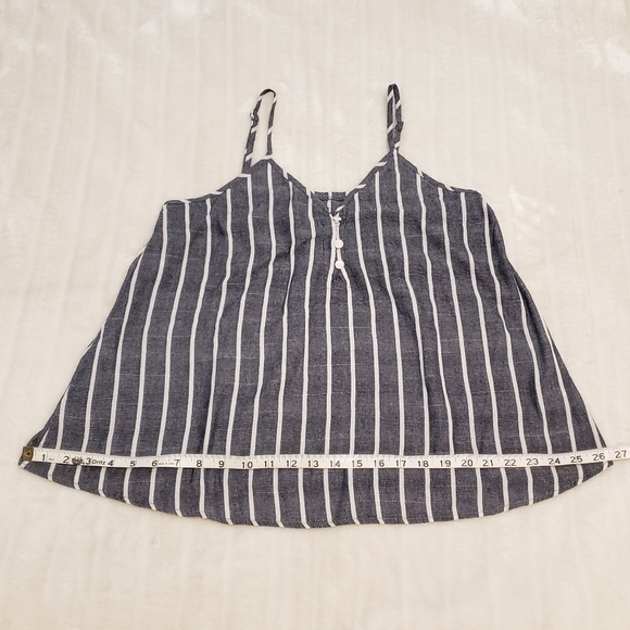 Shein 100% Cotton Black & White Striped Spaghetti Strap Tank Top - Picture 13 of 14